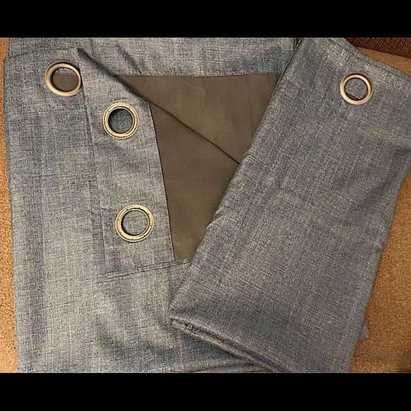 Blackout Curtains - Blue/Denim color - 84” length - Picture 2 of 2